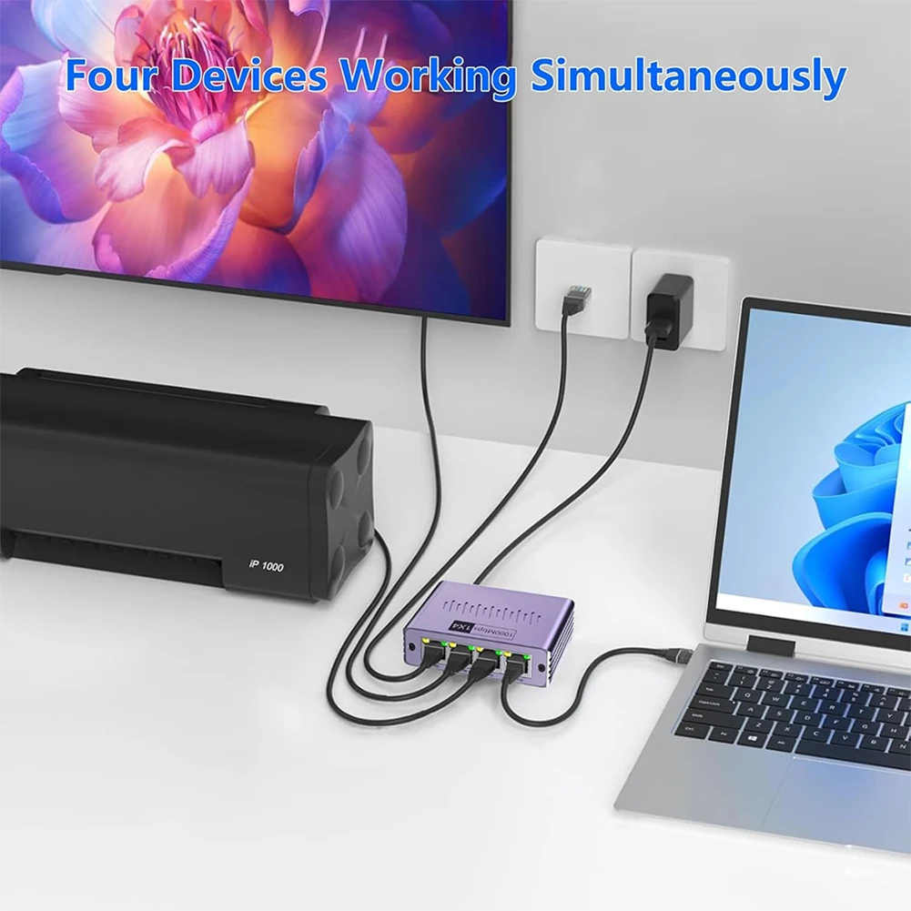 جيجابت إيثرنت الفاصل 1 إلى 2/3/4 جيجابت RJ45 LAN شبكة تمديد 1000Mbps كابل الإنترنت الفاصل لكابل Cat8/7/6/5e/5 #3