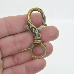 Retro brass 2 inch trigger release Japanese peacock daisy flower clasp 25 mm split keyring backpack EDC FOB Keychains gift