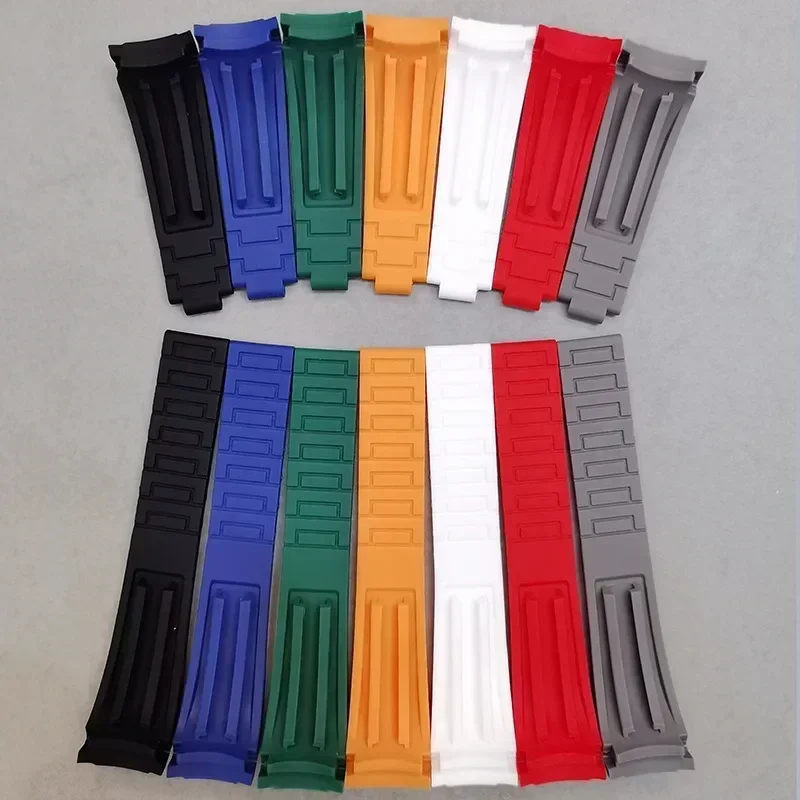 20mm 21mm 22mm Rubber Watch Band for Rolex for Water Ghost for DAYTONA Curved End Bracelet Solid Folding Buckle Sport Wrist Band