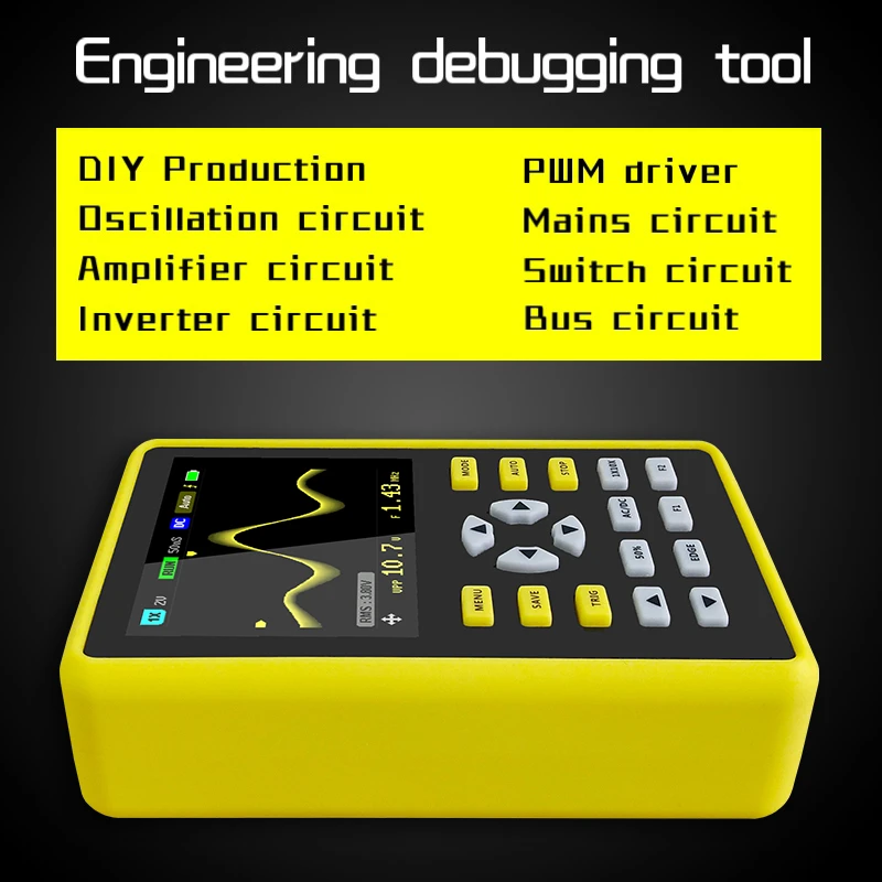 FNIRSI-5012H 2.4-inch Screen Digital Oscilloscope 500MS/s Sampling Rate 100MHz Analog Bandwidth Support Waveform Storage