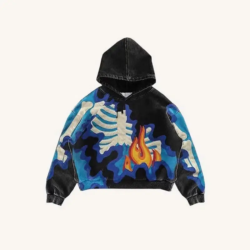 3D printed hooded sweater men's popular 3D hooded pocket sweater