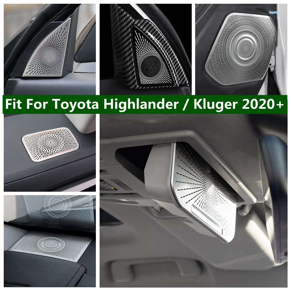 

ABS Metal A-pillar / Side Door Speaker Loudspeaker Decor Frame Cover Trim For Toyota Highlander / Kluger 2020 - 2025 Accessories