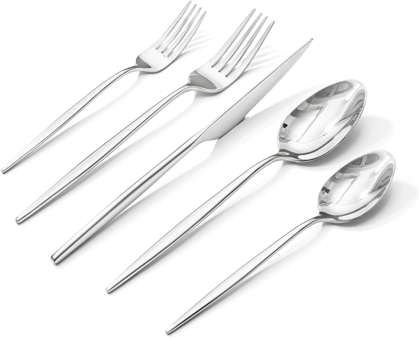 

60-Piece Silverware Set for 12, Flatware Cutlery Set 18/10 Stainless Steel with Forks Knives Spoons, Dishwasher Safe for Home