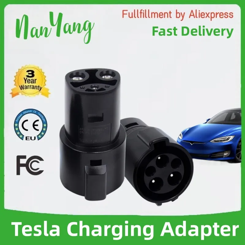 EV Charger Adapter Type1 J1772 to Tesla Model X Y 3 S for Electric Vehicle Charging Gun Connector EVSE Conversion Teslas Socket