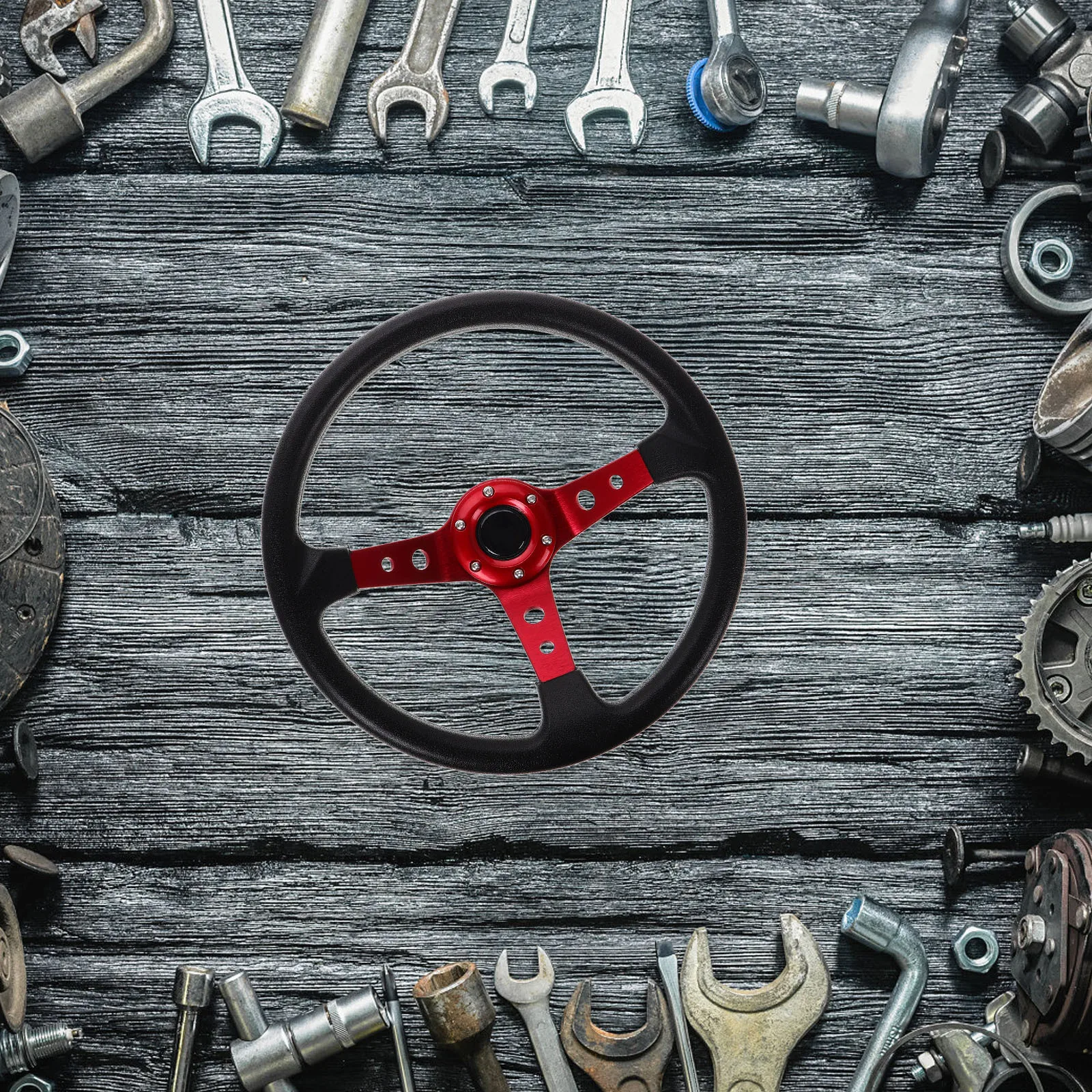 

Universal Steering Wheel 14 Inch 350mm PU Racing Drift Kart Style for Car Golf Cart Simulator Racing