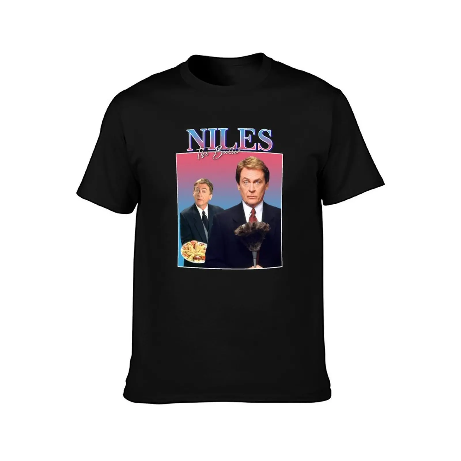 Niles The Butler Vintage/Retro Design T-Shirt Christmas Casual Tee Shirt T-Shirt
