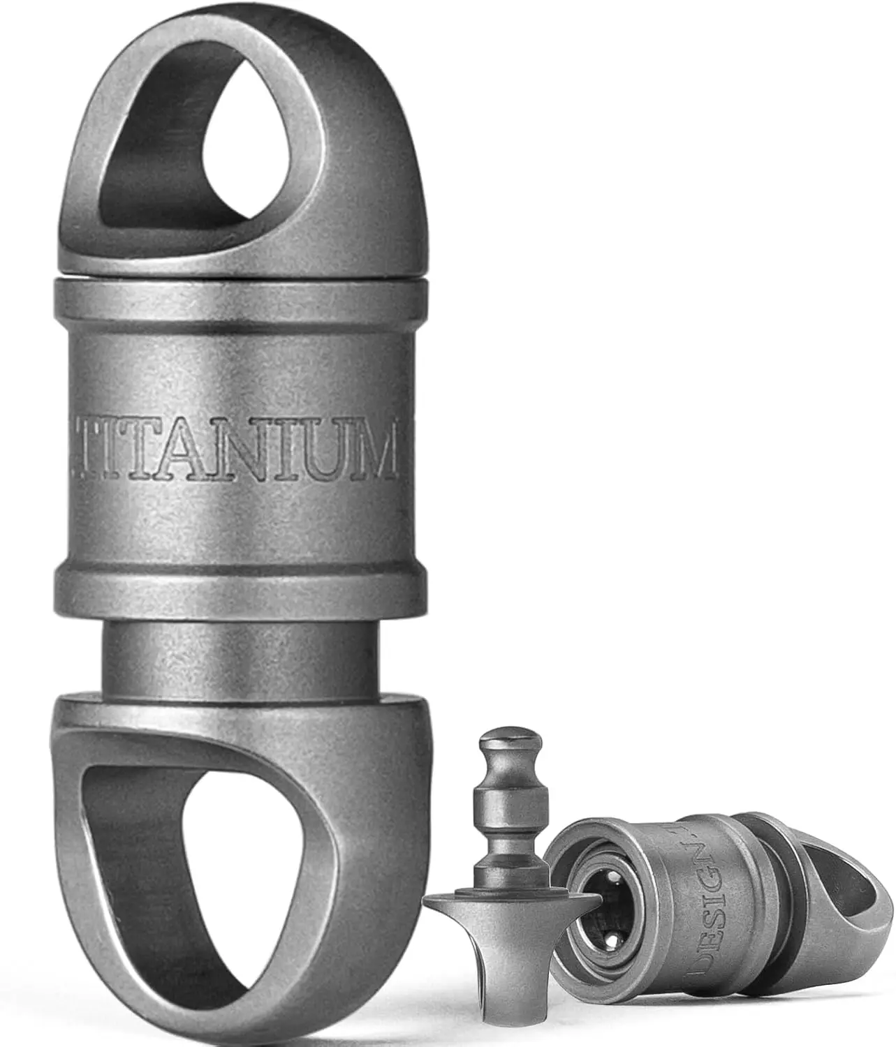 

TISUR Titanium Quick Release Swivel Keychain, Detachable Keychain Pull Apart Key Chain Carabiner Holder with Keyring