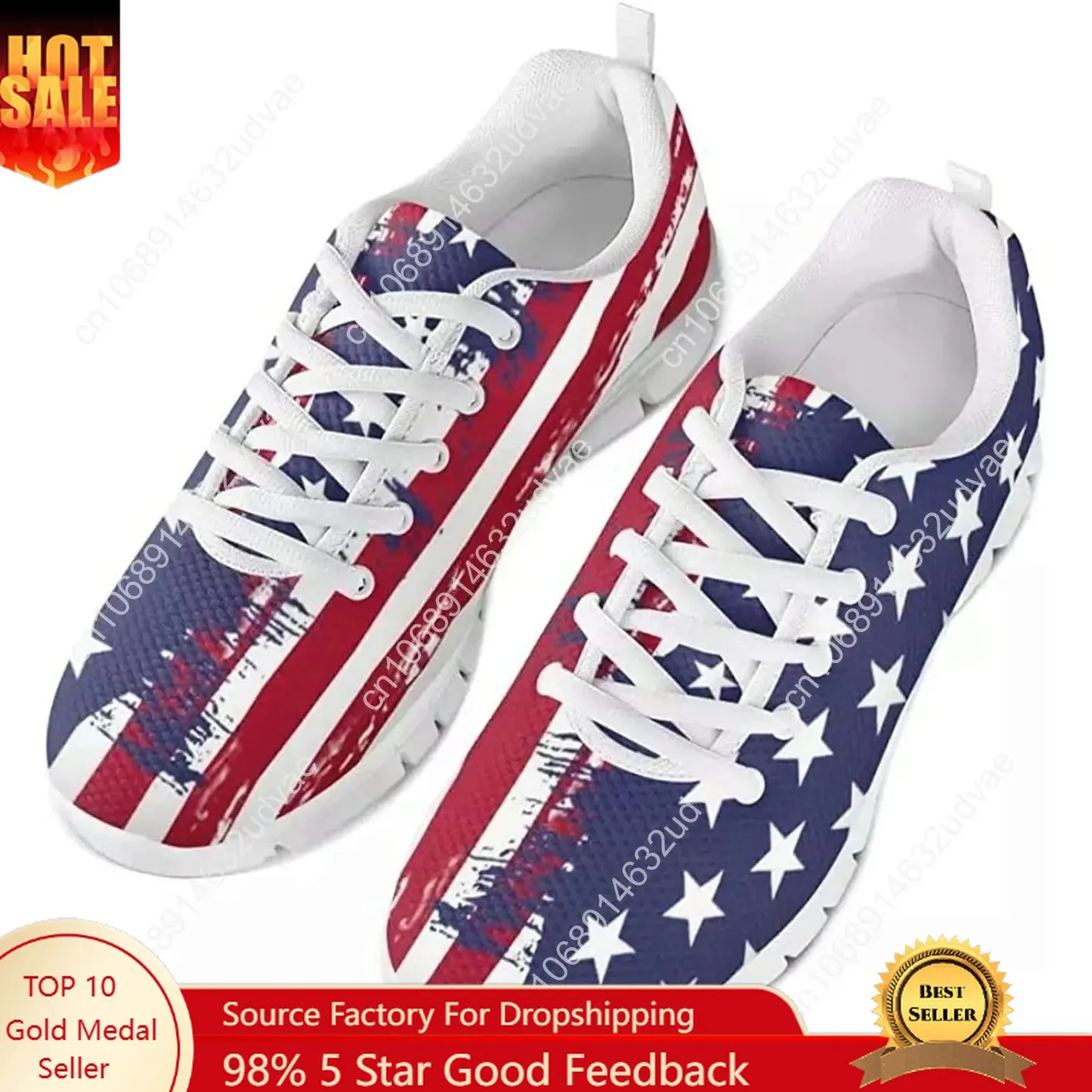 

American Flag Shoes Men's Fashion Sneaker Sports Running Shoes Causal Travel Walking Flat Shoe Breathable