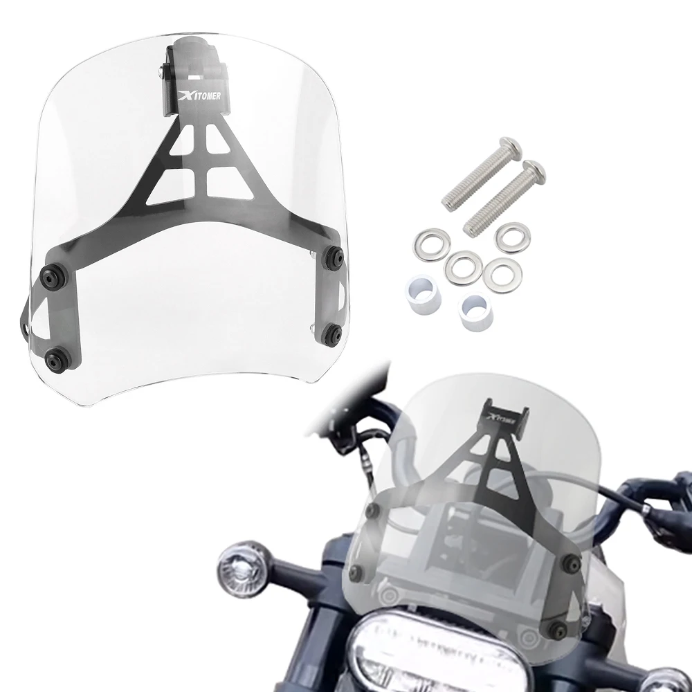 

Motorcycle Windscreen GPS Navigation Bracket For Harley Sportster S RH1250S 2021 2022 2023 2024 2025 Windshield Deflector Shield