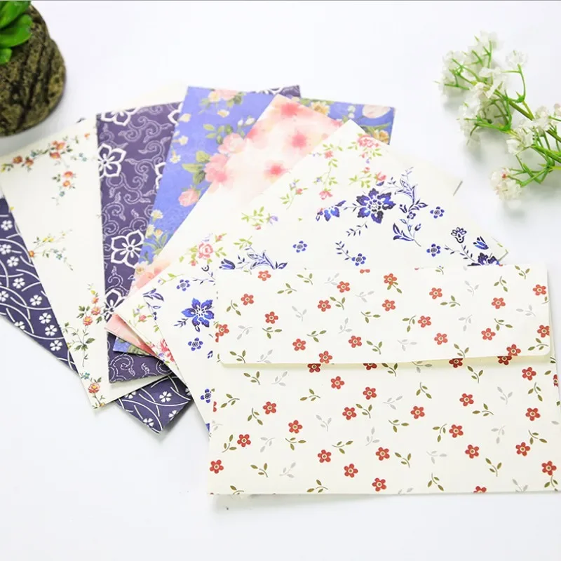 100Pcs wholesale Pastoral elegant floral envelope Chinese style retro cherry blossom rose Letter Paper Craft 175*125mm