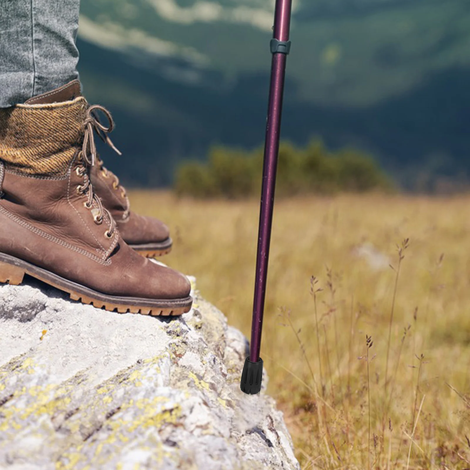 

6Pcs Trekking Pole Tips Replacement Durable PVC Shock Absorption Walking Sticks Canes Easy Install Trekking Pole Tips Protectors