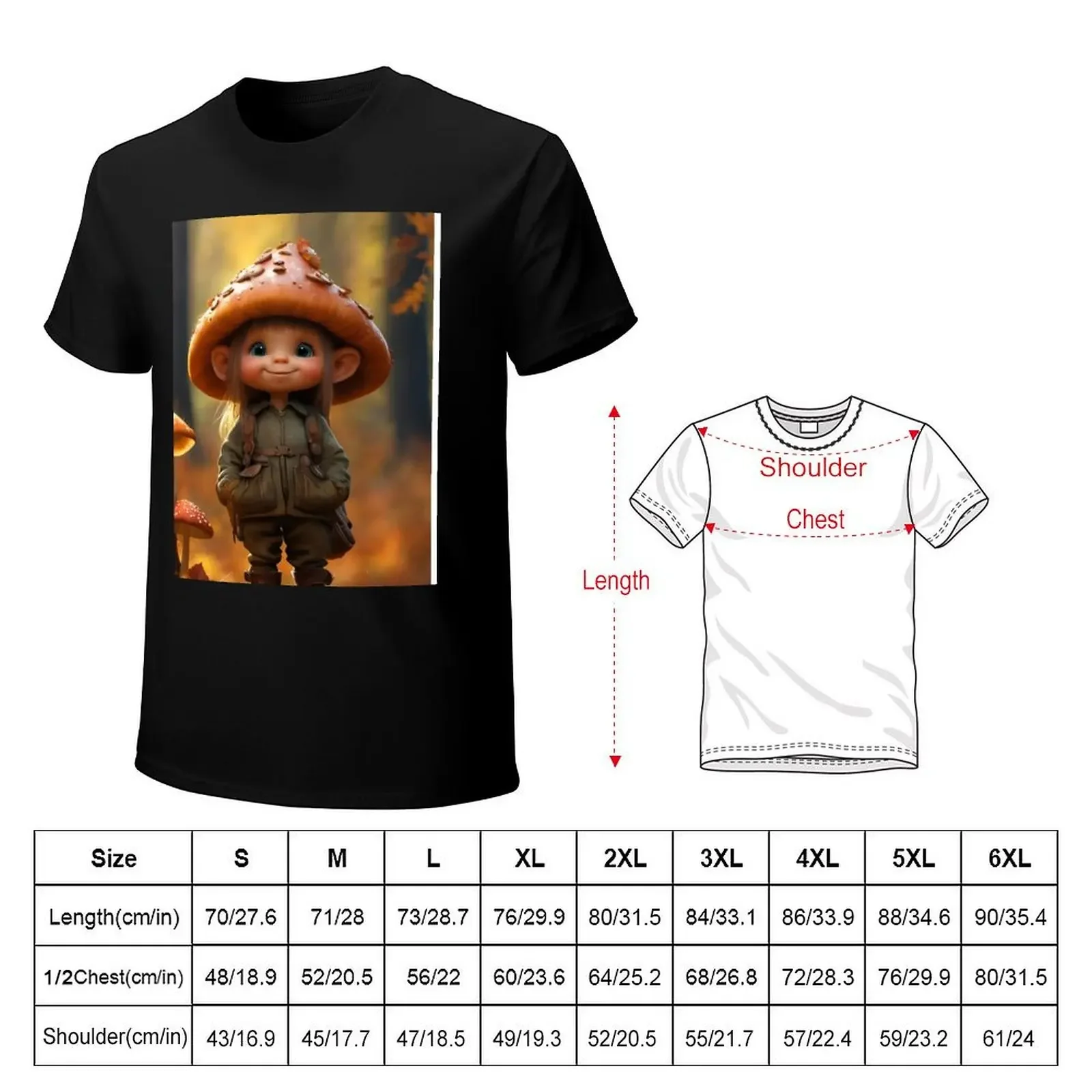 Floresta cogumelo Troll gráfico t-shirt para homens, secagem rápida roupas, sublime, material barato