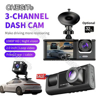 1080P Car Dvr 2/3 Camra Dash Cam for Cars Camera for Vehicle Recorder Video Front and Rear Camera W/ IR Night Vision Dashcam