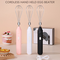Electric Egg Beater Stainless Steel 3 Speeds Cordles Hand Mixer 1200mah Battery Handheld Foam Maker for Home Baking kitchen Tool