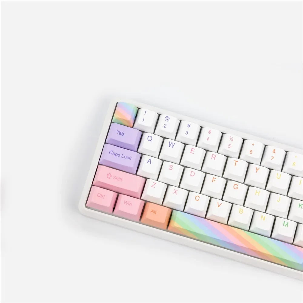 Rainbow keycap PBT five-sided sublimation keys mechanical keyboard cherry original small full set of Kaihua G axis