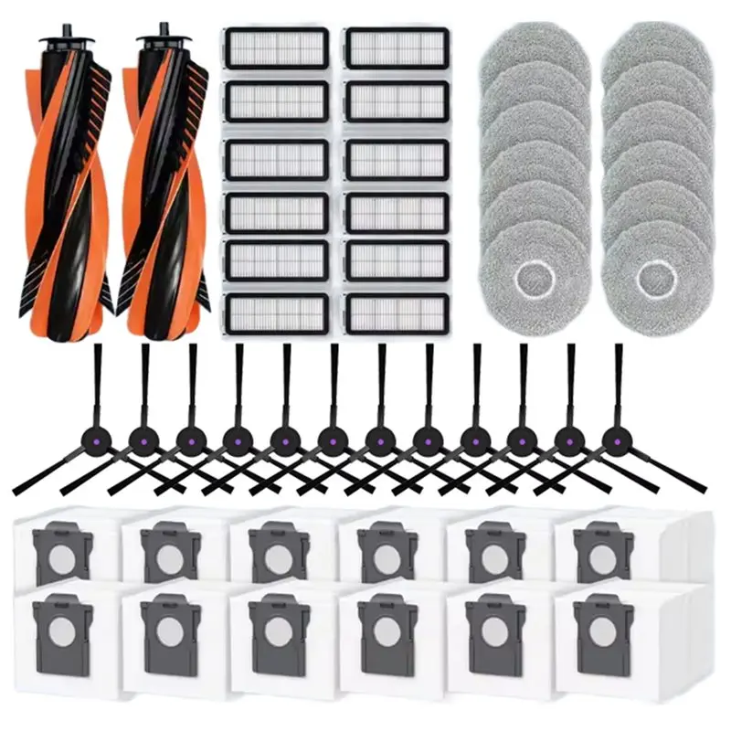 B80B Replacement Parts Set for Cecotec Conga X70 - Includes Main Brush, Side Brush, HEPA Filter, Mop Pad & Dust Bag, Vacuum