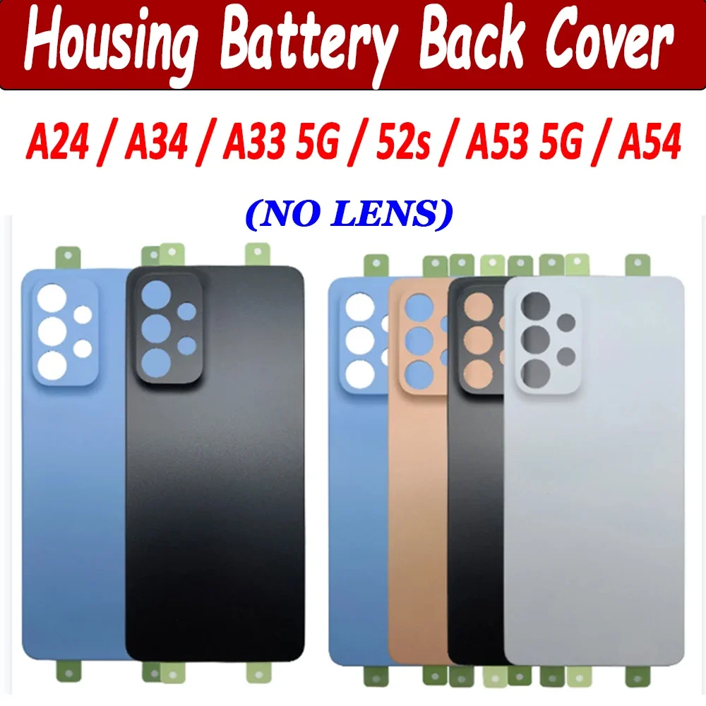 NEW For Samsung A53 A33 5G A52S A54 A34 Back Battery Cover Door Rear Rear Housing Case With Sticker Replacement Parts