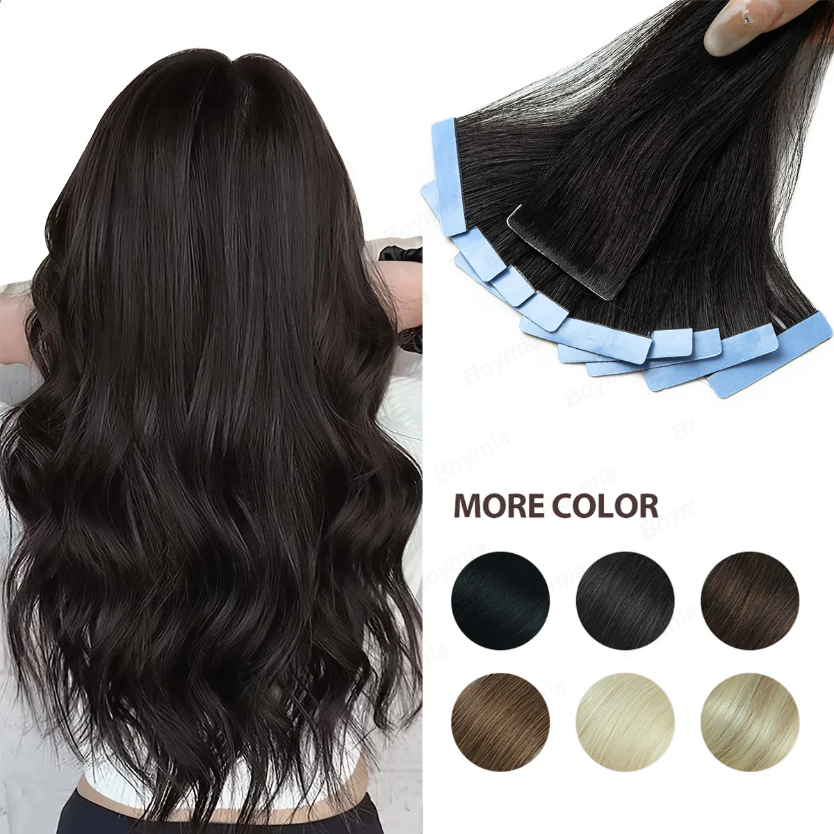 

Invisible Tape In Extensions Human Hair Seamless Skin Weft Human Hair 10pcs/pack Invisible Remy Hair for Women 12-22 Inch
