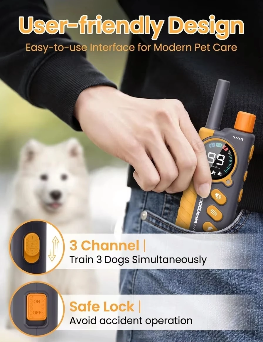 Smart 2-in-1 Auto Anti-Bark and Shock Collar for All Size Dogs,IPX7 Waterproof Dog Training Collar,3300FT Remote Electric Collar view 5
