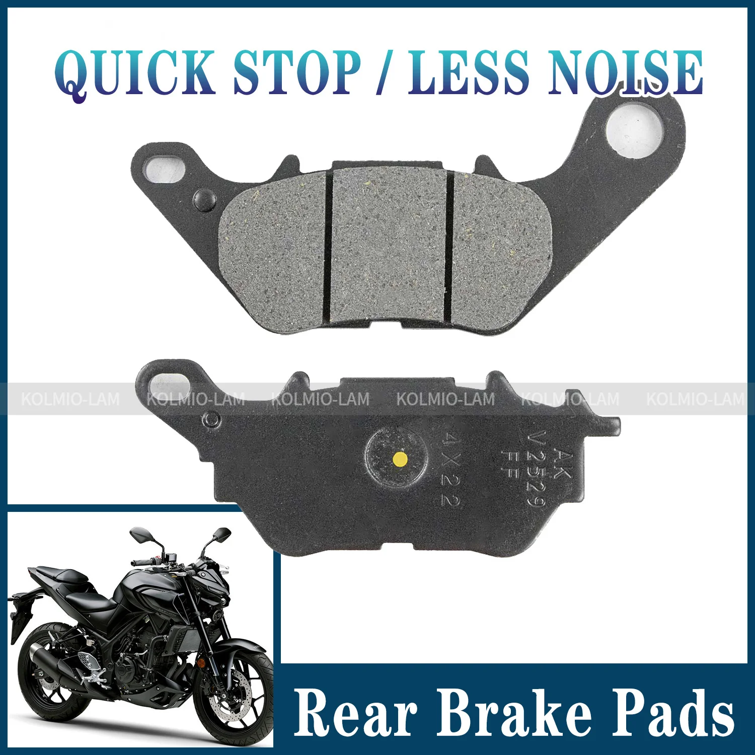 Fit For YAMAHA MT03 MT25 YZF R3 R25 Motorcycle Rear Brake Pads MT 03 25 YZF-R3 YZF-R25