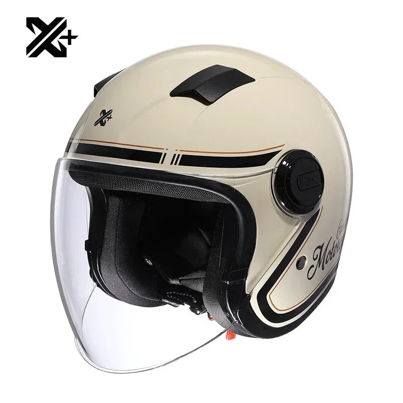 Casco De Moto De cara abierta para mujer, cascos De Moto Jet con lente, Scooter, 3/4