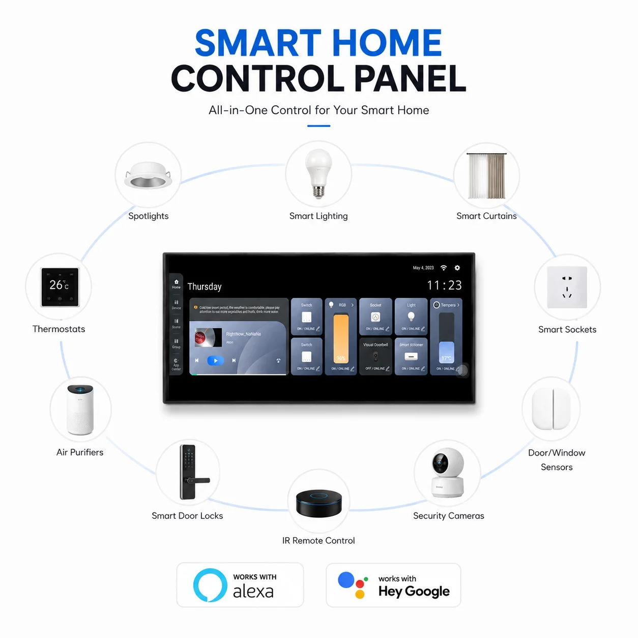 Smart House google Home  Zigbee Wi-Fi Compatible  Integrated Control System Smart Controller Remote Control Switches