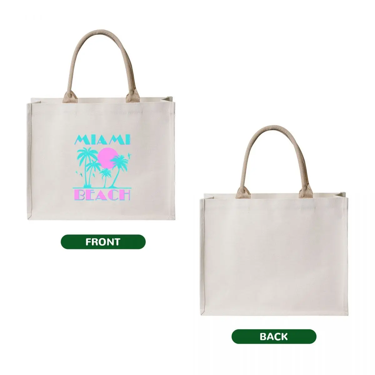 Vintage 80's Retro Sunset Miami Beach Tote Bag tote bags men tote bags cloth bags canvas the bag