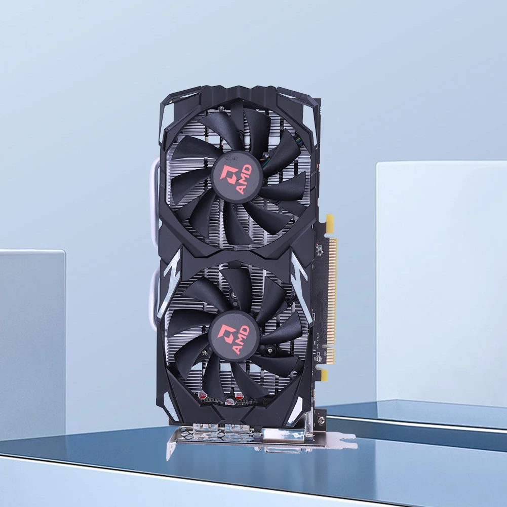 Placa gráfica RX580, 8GB, 2048SP, GDDR5, PCIE 3.0 com ventilador duplo, DP compatível com HDMI, DVI para escritório e jogos
