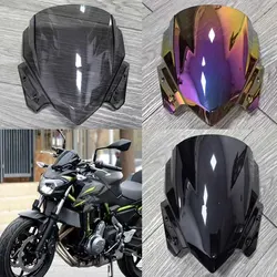 For Kawasaki Z650 Z 650 2017 2018 2019 Motorcycle Windshield Double Bubble Windscreen Screen Front Wind Deflectors Black Iridium