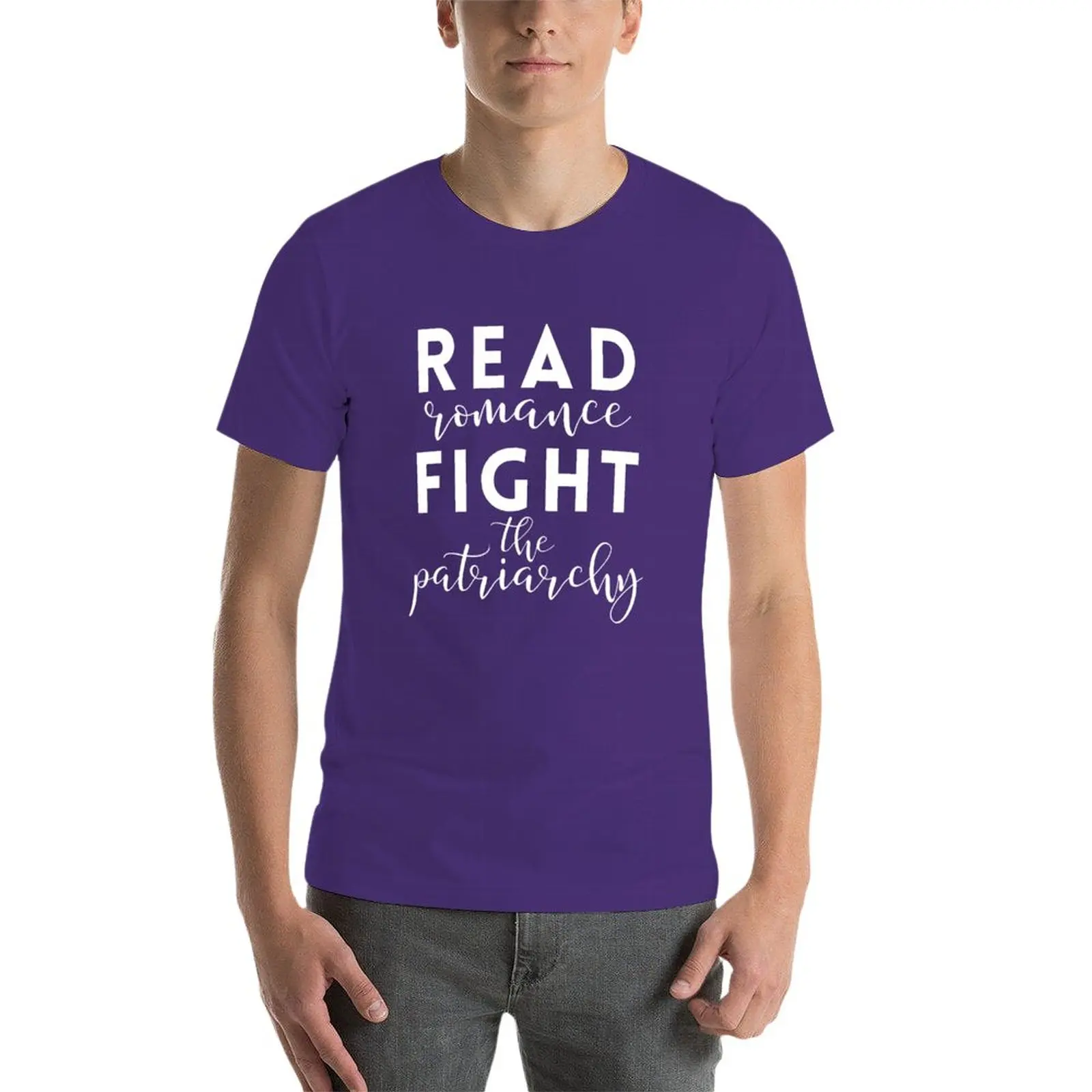 New Book lovers: Read romance, fight the patriarchy T-Shirt vintage clothes plain t-shirt slim fit t shirts for men
