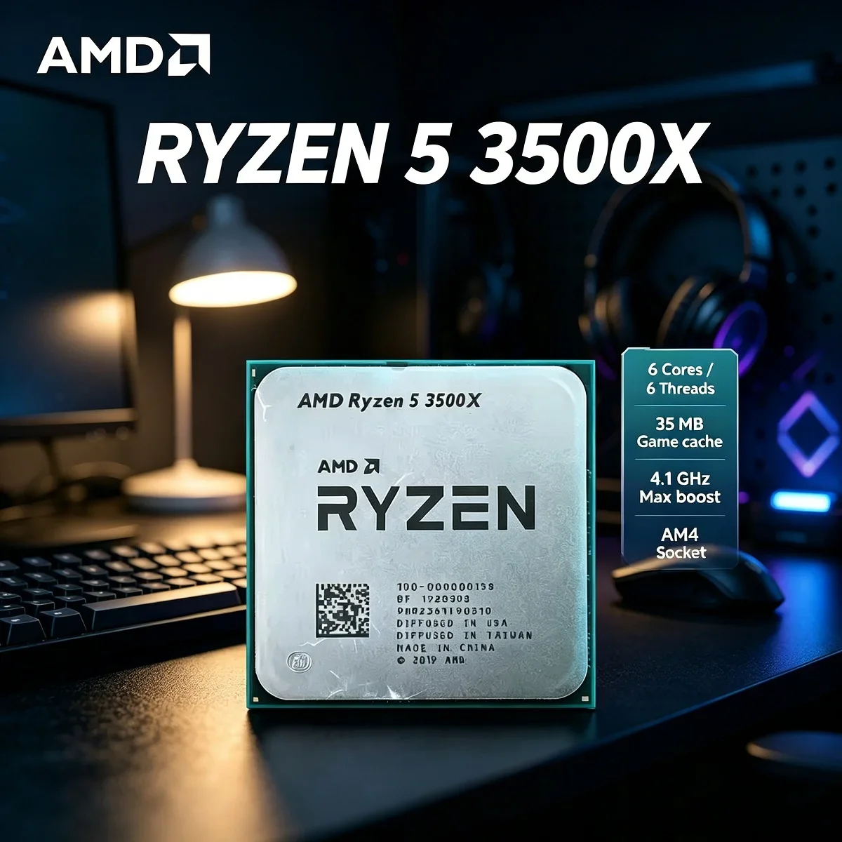 procesador-para-juegos-amd-ryzen-5-3500x-socket-am4-r5-3500x-36ghz-6-nucleos-6-subprocesos-ddr4-65w-32mb-de-cache-l3-sin-ventilador