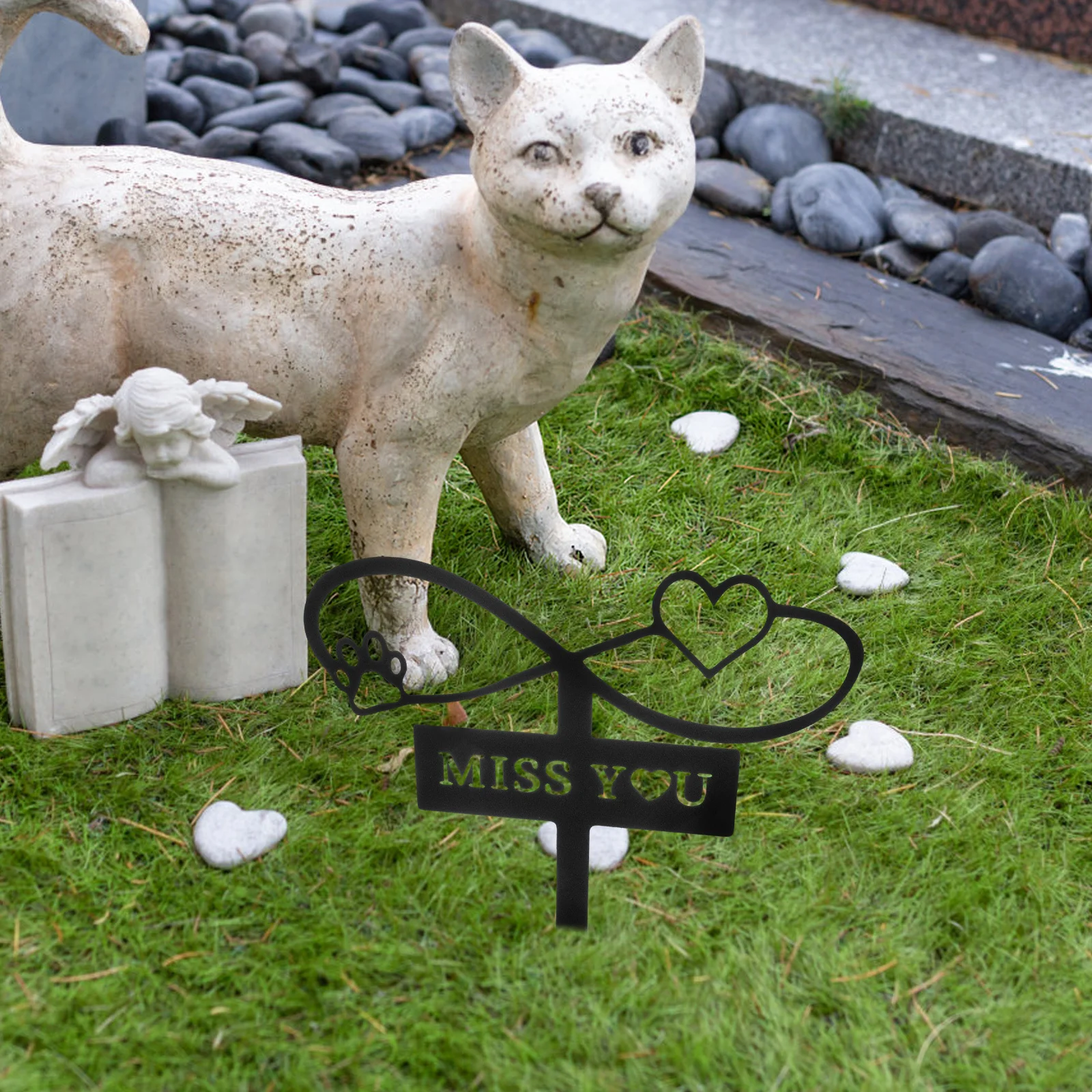

Pet Grave Marker for Dogs Cats Metal Stake Outdoor Memorial Garden Decoration Weatherproof Longlasting Memorial Sign