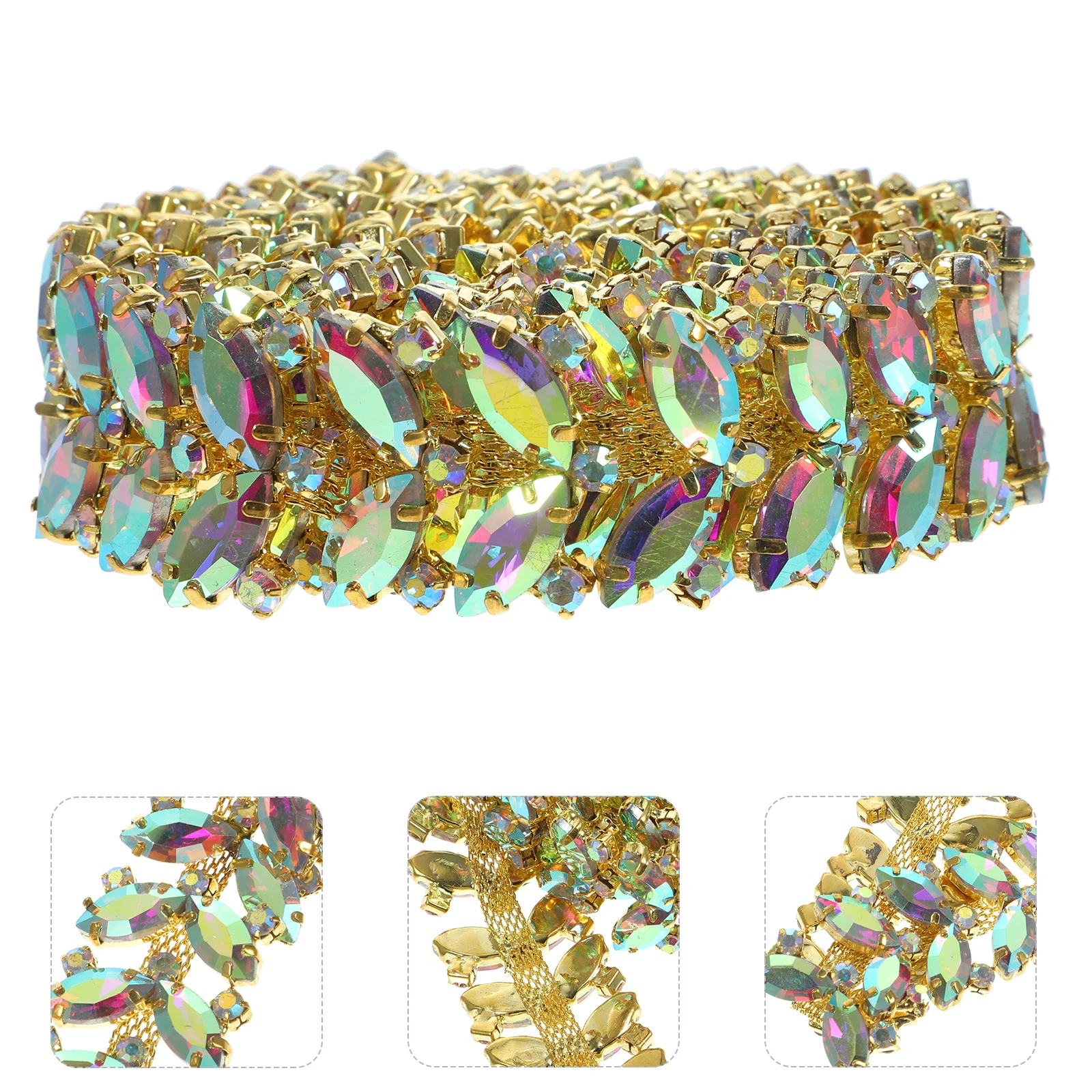 Cadena de flores de diamantes de imitación de agua de aleación, apliques decorativos, cinturón, vestido de novia, zapatos, accesorio de ropa Diy