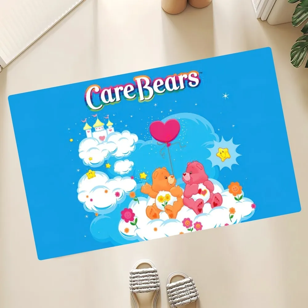 Cute C-Cares Bears Floor Mat Anti-Slip Doormat Home Entrance Doormat Bedroom Bathroom Living Room Floor Mats Kitchen Rug