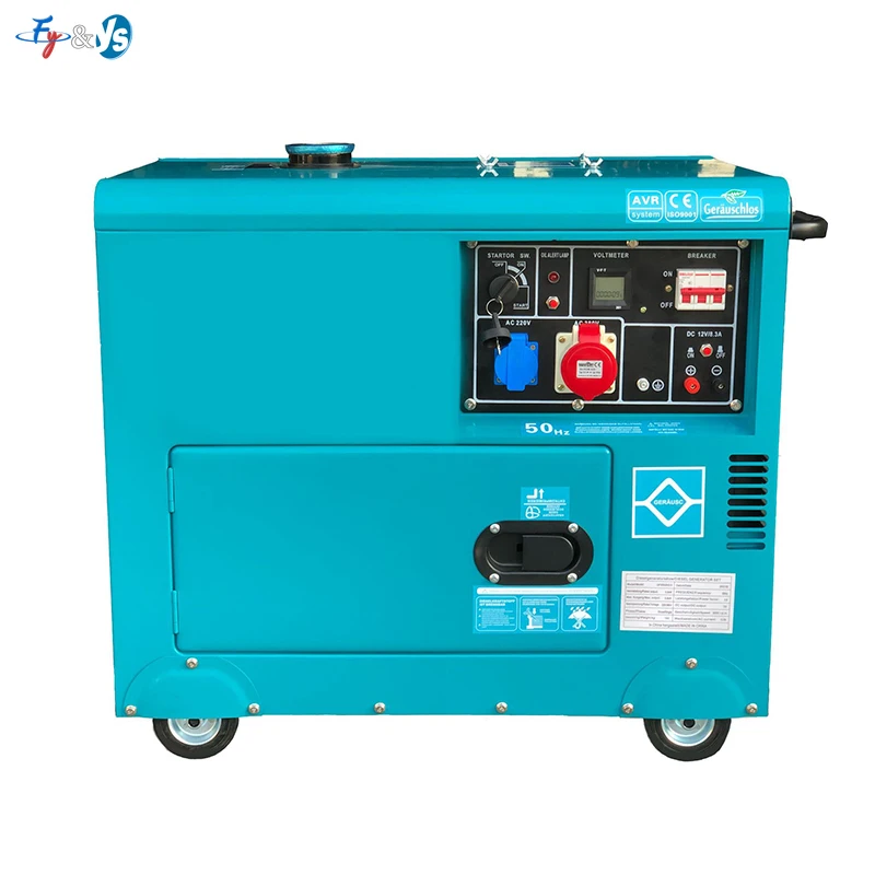 Low Noise Diesel Generator Electric/Manual Start – 5.5KW-10KW Single/Dual Voltage 220/380V, Portable Silent Type