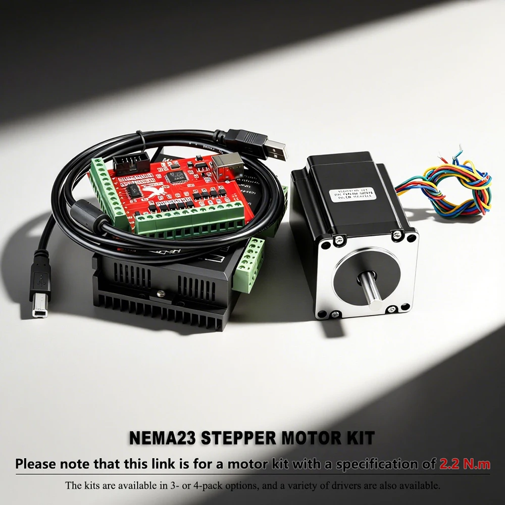 NEMA23 Stepper motor kit (2.2N · m) With 3/4 Options, Including TB6600/DM542/DM556 Drivers, Power supply, and Interface Board