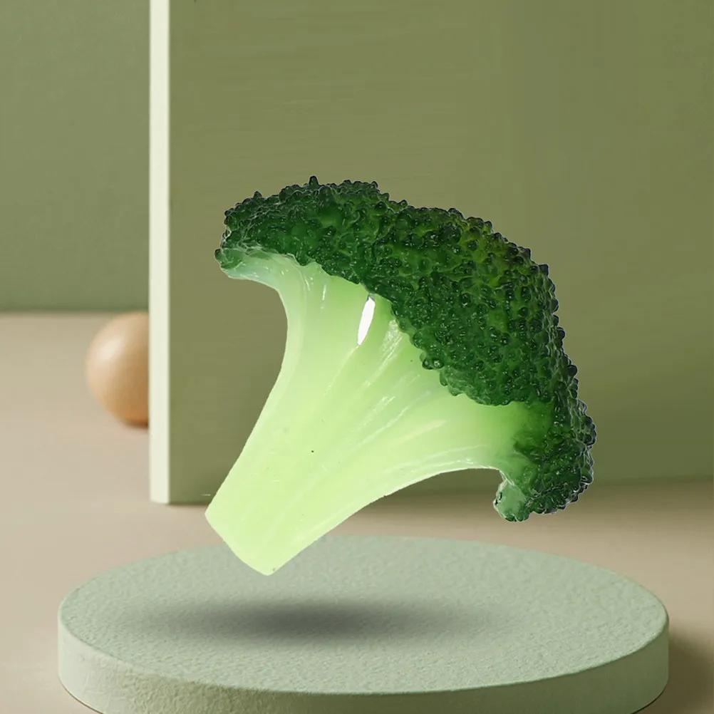 8個入り-シミュレーションブロッコリースライス-再利用可能なプラスチック製-リアルなブロッコリースライス-食品ディスプレイ-撮影用小道具-装飾用-フェイクブロッコリースライス