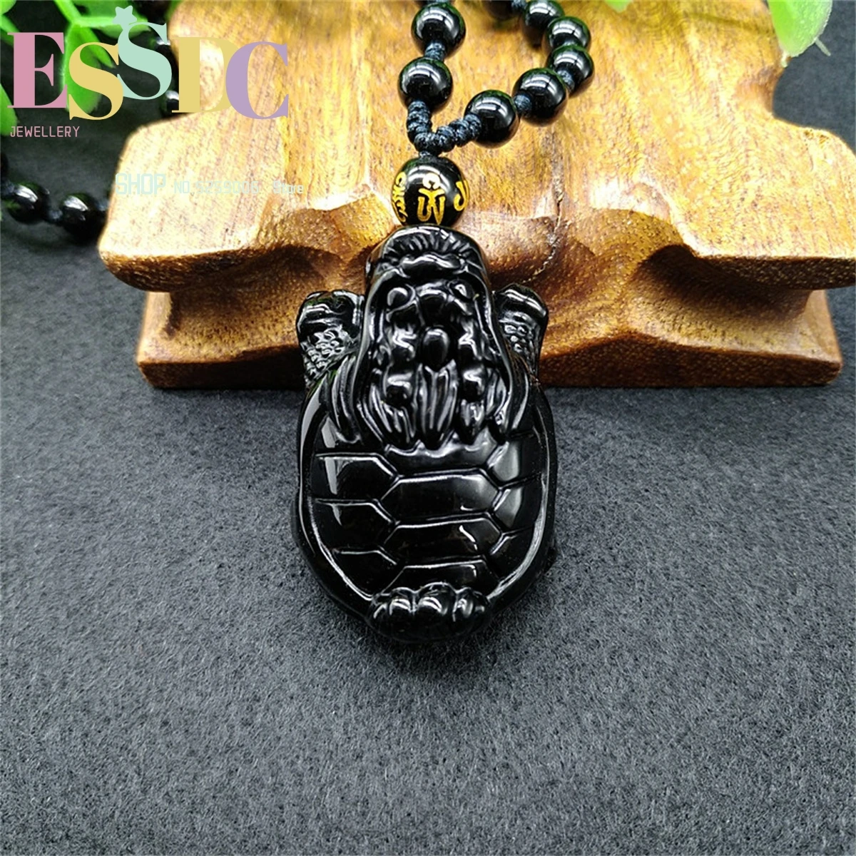 Obsidian Dragon Turtle Pendant Three-Dimensional Gold Tortoise Longevity  Jade Necklace Wholesale Charm  Fashion  Amulet Gift