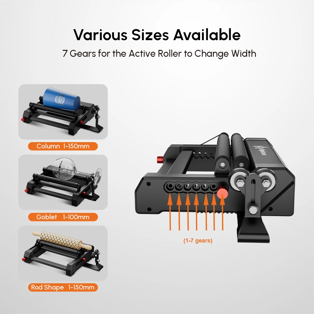 Algolaser RR2 Rotary Roller Compatible with ALL Algolaser Laser Machine for Engraving Cylindrical Objects