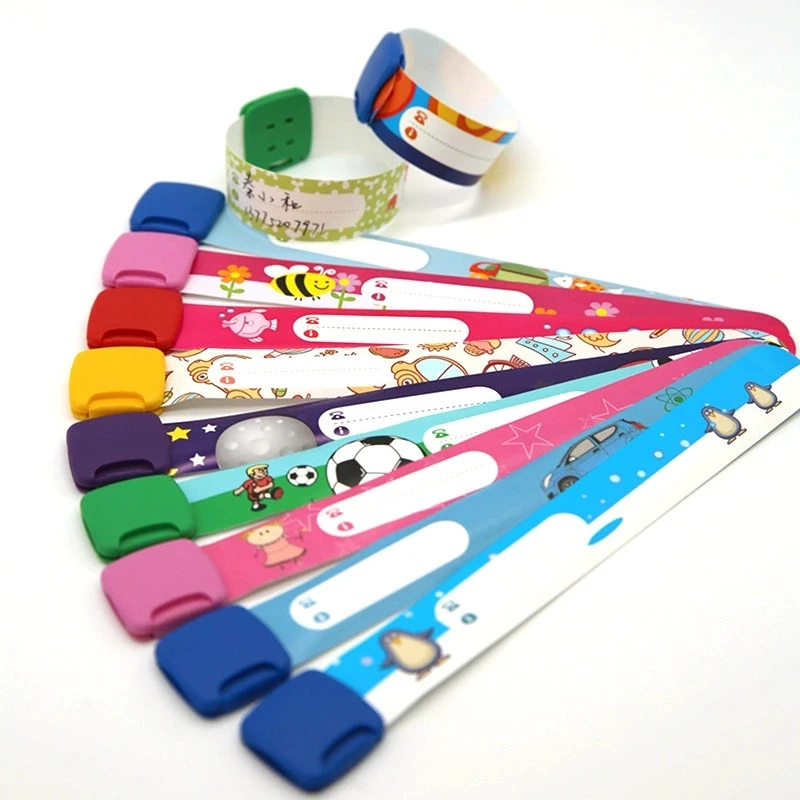 1PC Adjustable Waterproof Child Anti-Lost Safety Wristband with Writable Surface | Secure Tracking ID Band for Kids