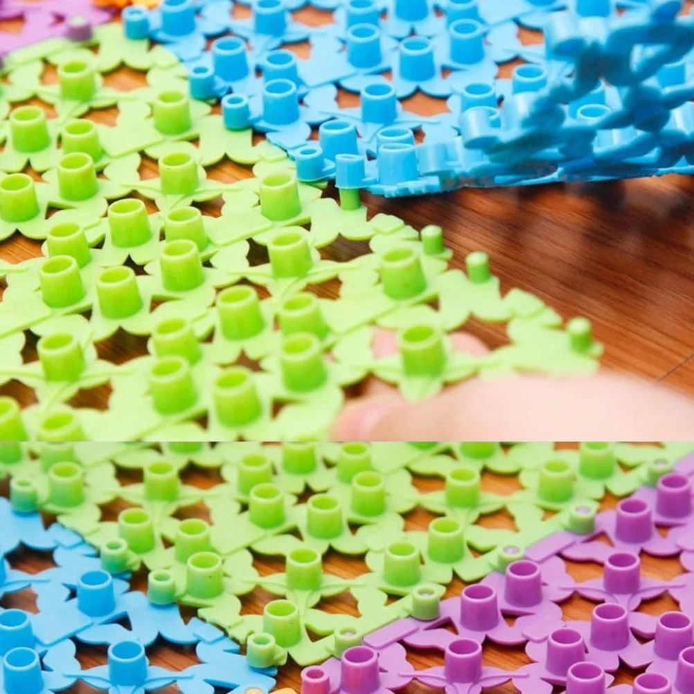 

10Pcs Anti-Slip Mat for Bathroom Plastic Shower Floor Pad Hollow Out Non Slip Bath Mat Tub Safety Mats Home Use Assorted Colors