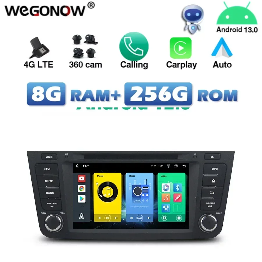 SIM Wireless Carplay Auto Android 12 8G+128G Car DVD Player GPS RDS Radio wifi Bluetooth For GEELY Emgrand X7 GX7 EX7 2011-2019