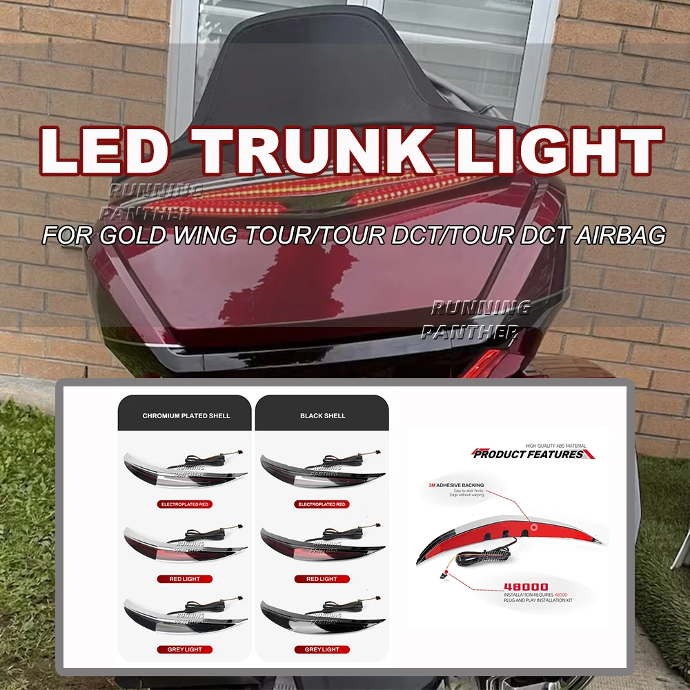 

For Honda Gold Wing GL1800 GL 1800 Tour DCT Airbag 2021-2025 Motorcycle Top Box LED Trunk Luggage Light Turn Signal Brake Lamp