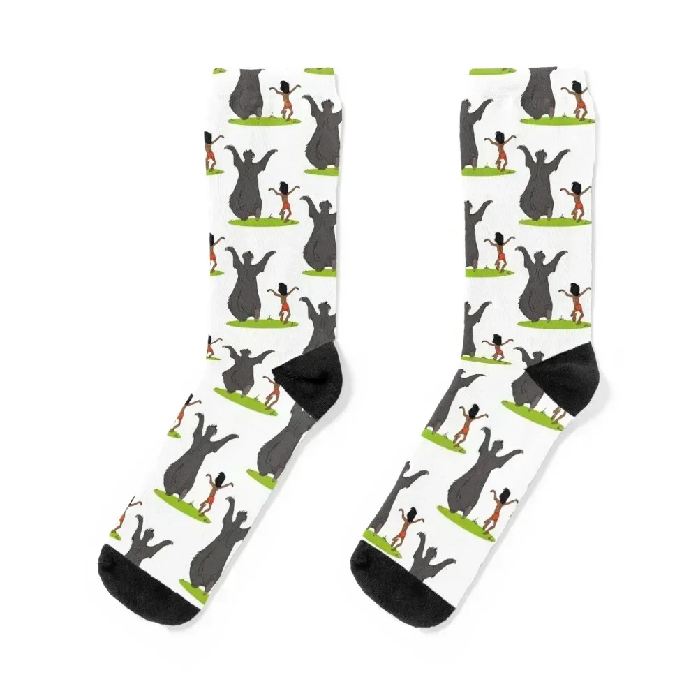 

Baloo - Baloo & Mowgli - The Jungle Book Socks valentine gift ideas hockey anti slip football Non-slip Socks For Girls Men's
