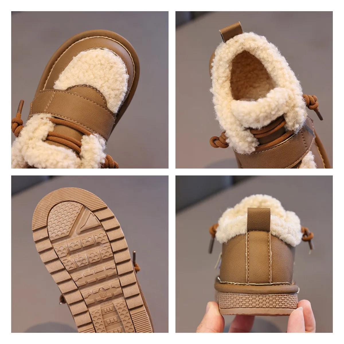 Toddler Plush Cotton Shoes Warm Kids Winter Casual Furry Shoes Girl Boy Anti-slip Soft Sole Kids Snow Shoes Fashion Sneakers