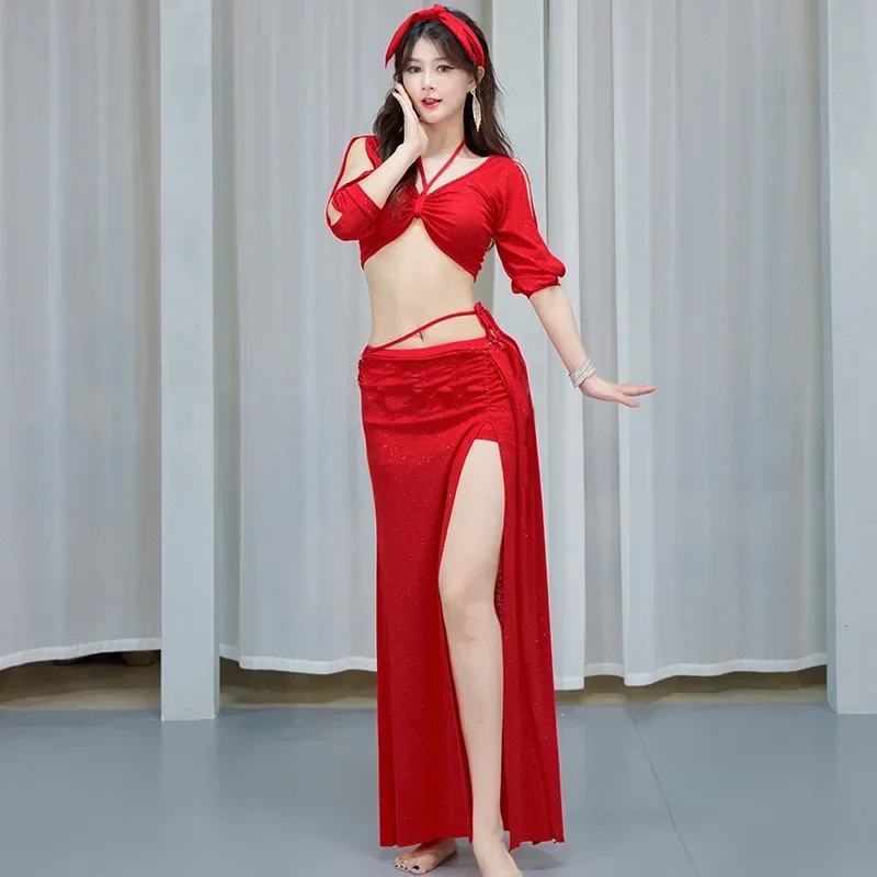 ベリーダンススーツオリエンタルダンス衣装ダンススカートスーツ初心者セクシー練習スーツ女性パフォーマンス衣装