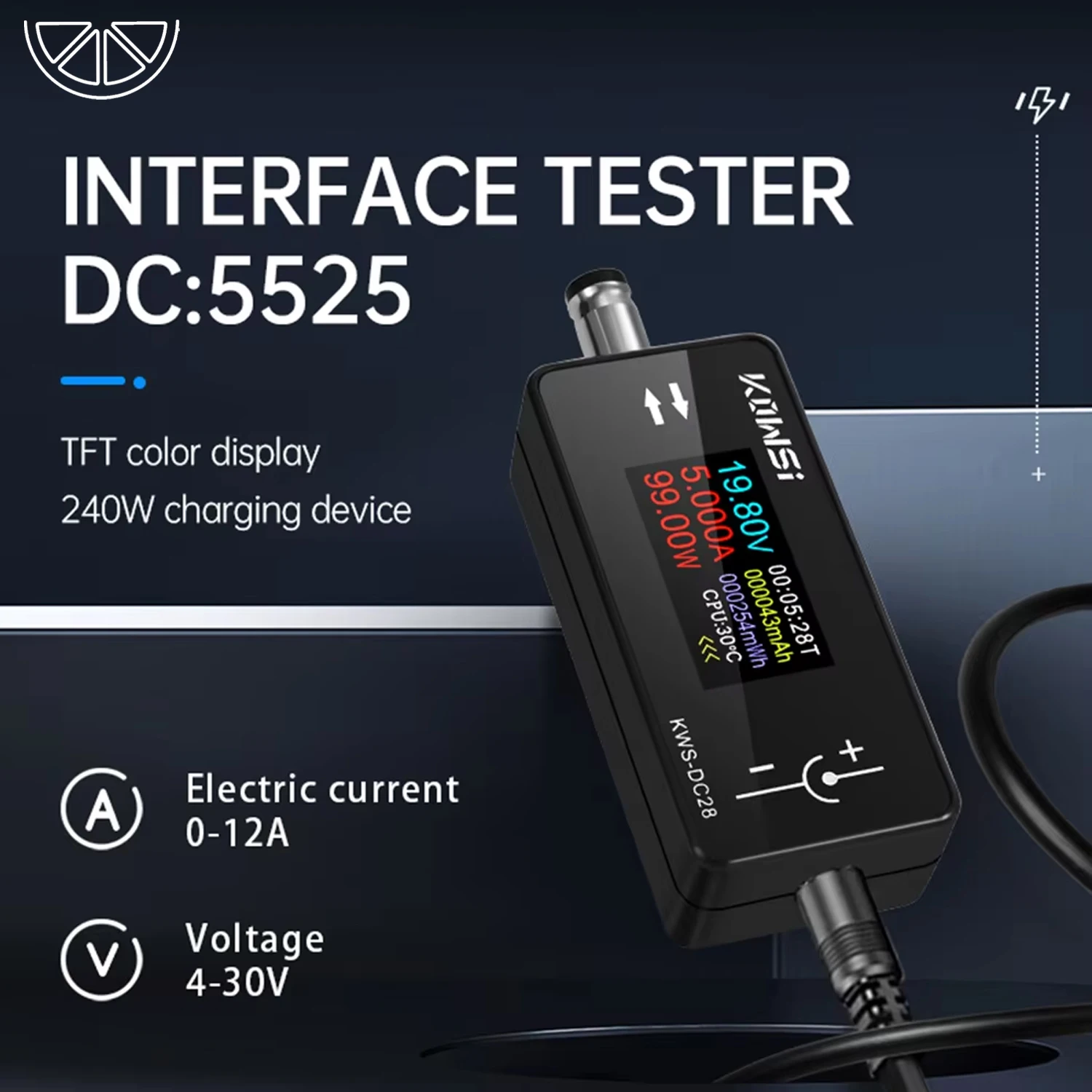 KWS-DC28 0,96 Zoll TFT HD Digitalanzeige DC-Spannungs- und Strommessgerät KWS-X1 Typ-C Tester Voltmeter Amperemeter TYPE-C Schnellladungserkennung – Detail 9