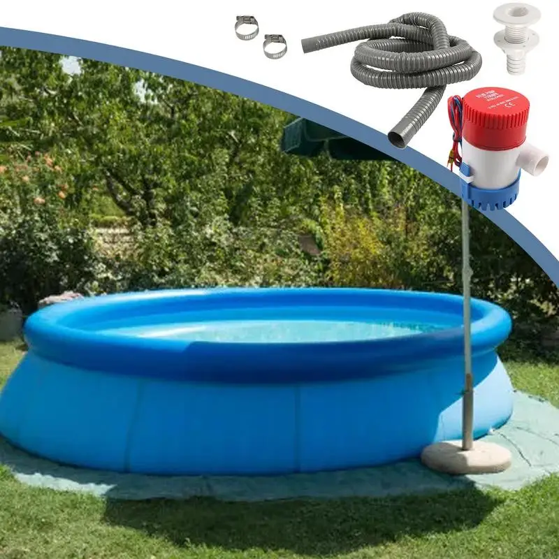 

Bilge Pump Kit For Boats 12V Marine Bilge Pump With 78.7 Inch Bilge Pump Hose Include Thru Hull Fitting And 2 Stainless Steel