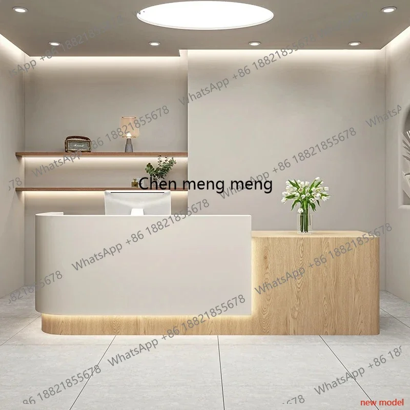 N138  Reception Desk Modern Simple Company Club Information Service Front Desk Beauty Salon Bar Scrivania Office Furniture Minim