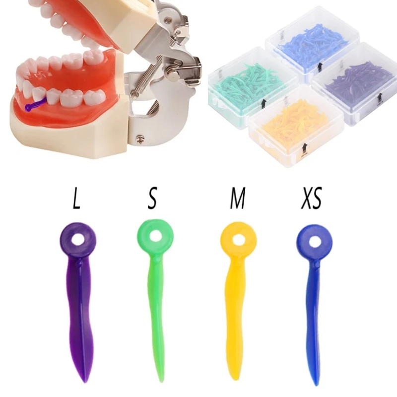 

100Pcs/Box Dental Tooth Gap Wedge with Holes Plastic Disposable Arc Concave Diastema Wedges Interdental Refill Dentist Tool